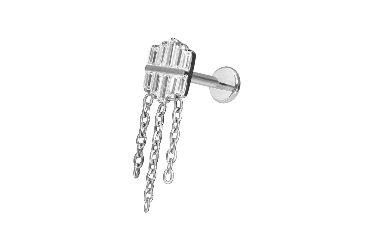 Premium Titan Labret mit Innengewinde KRISTALLCHILD + 3 KETTEN
